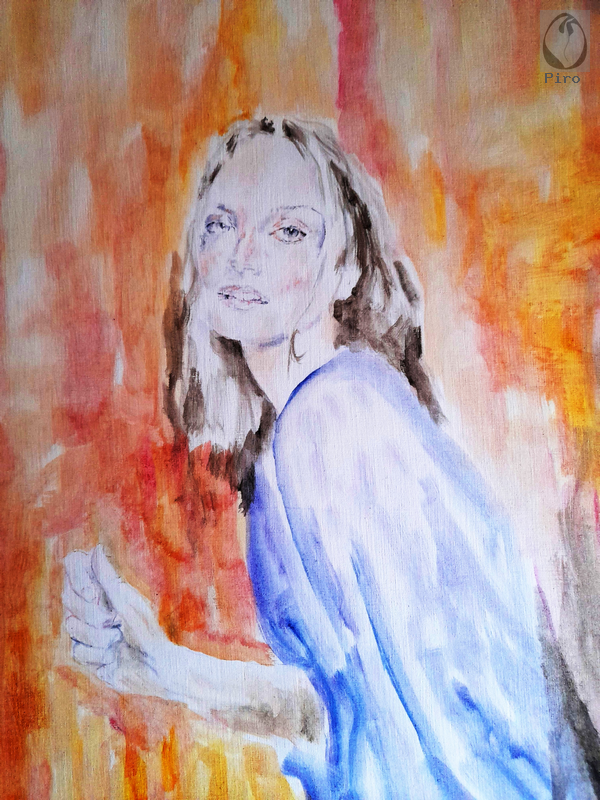 oil on paper - olio su carta di Piro
